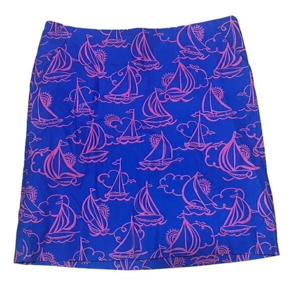 Lilly Pulitzer First Mate Sailboat Print Karlo Skirt - 2 - Picture 1 of 7